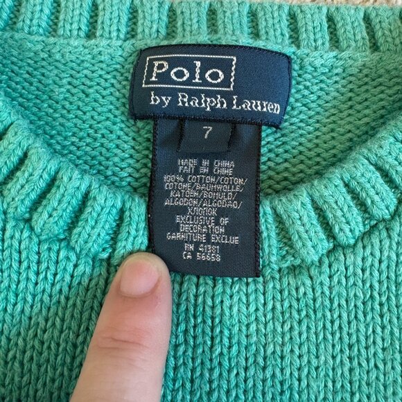 Polo Ralph Lauren Knit Sweater Striped Size 7 Colourful Kids Boys - Picture 7 of 9